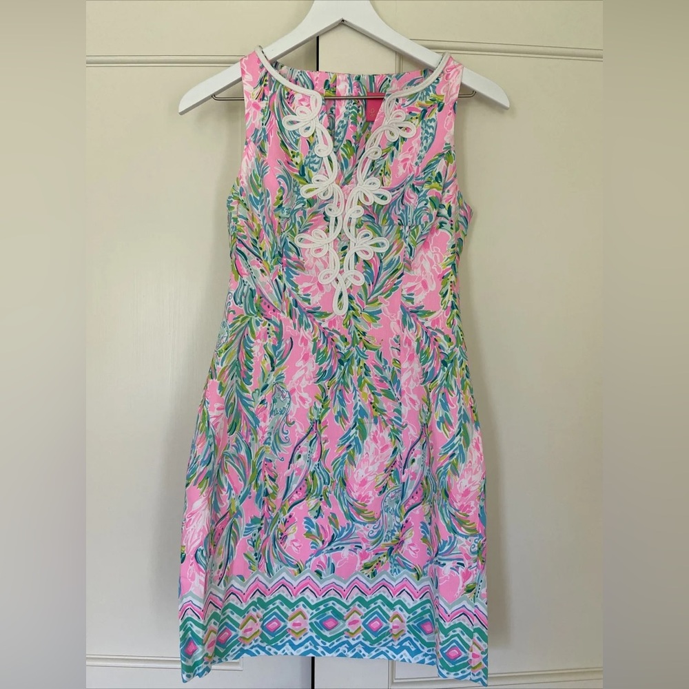 NWT$198 Lilly Pulitzer Gabby Stretch Shift Dress Multi Unicorn Of The Sea